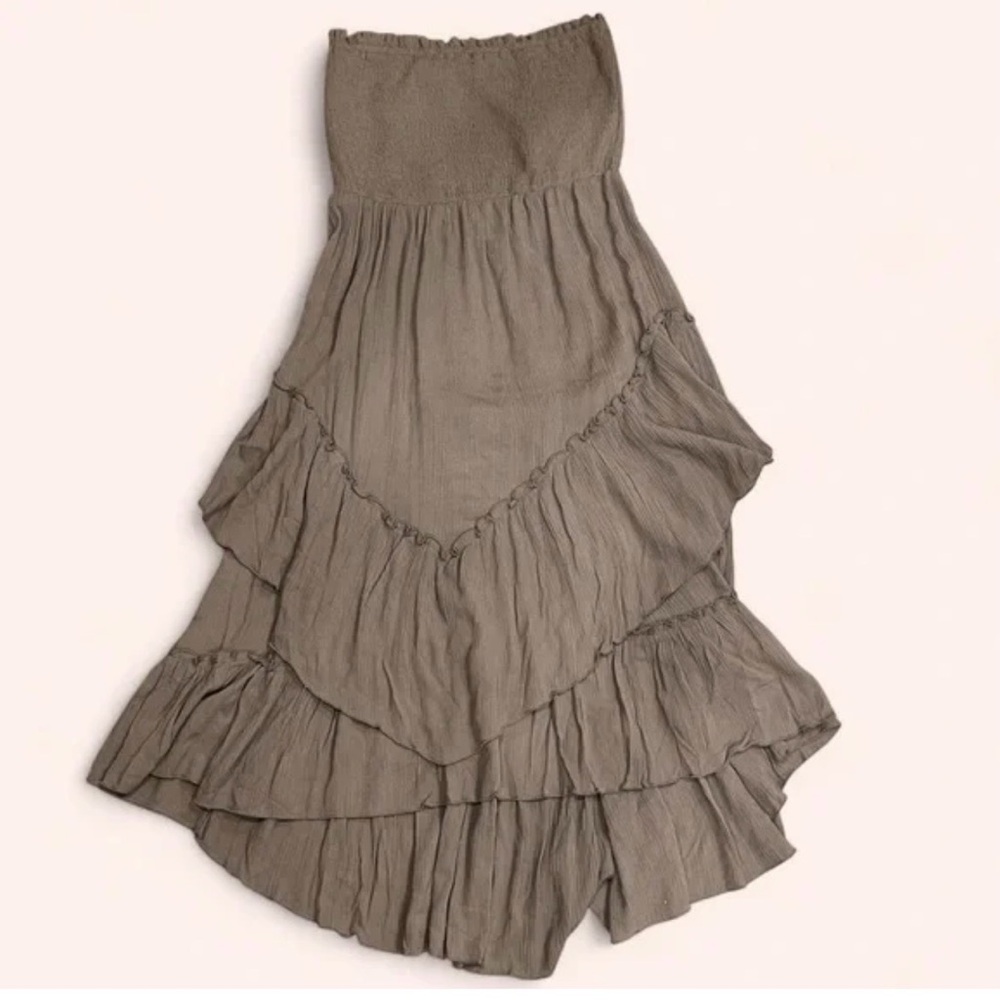 Elegant Brown Tiered Women's Skirt
